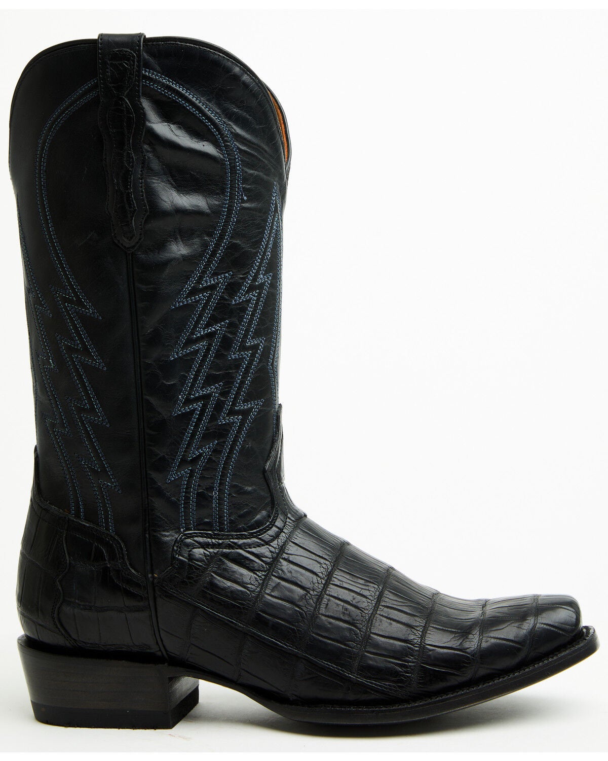 Image #2 - El Dorado Men's Nile Exotic Crocodile Western Boots - Square Toe, Black, hi-res