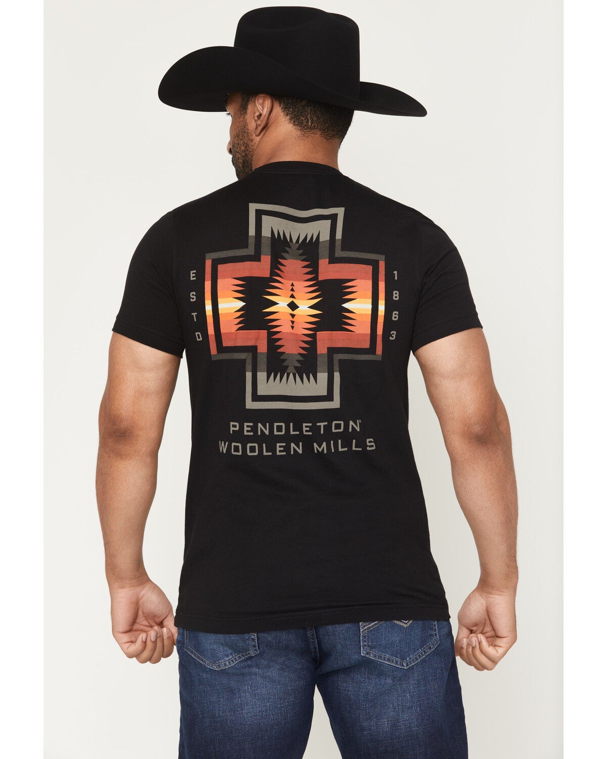 Image #1 - Pendleton Men's Harding Ombre Short Sleeve Graphic T-Shirt, Black, hi-res