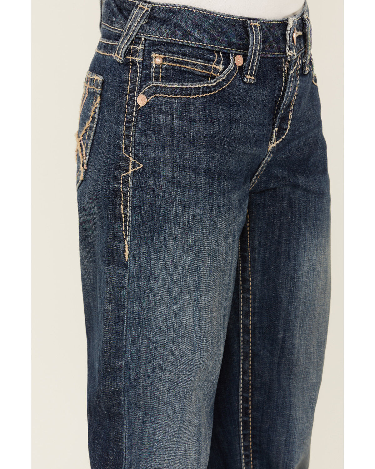 Image #2 - Ariat Girls' Everlee Bootcut Jeans, Medium Wash, hi-res