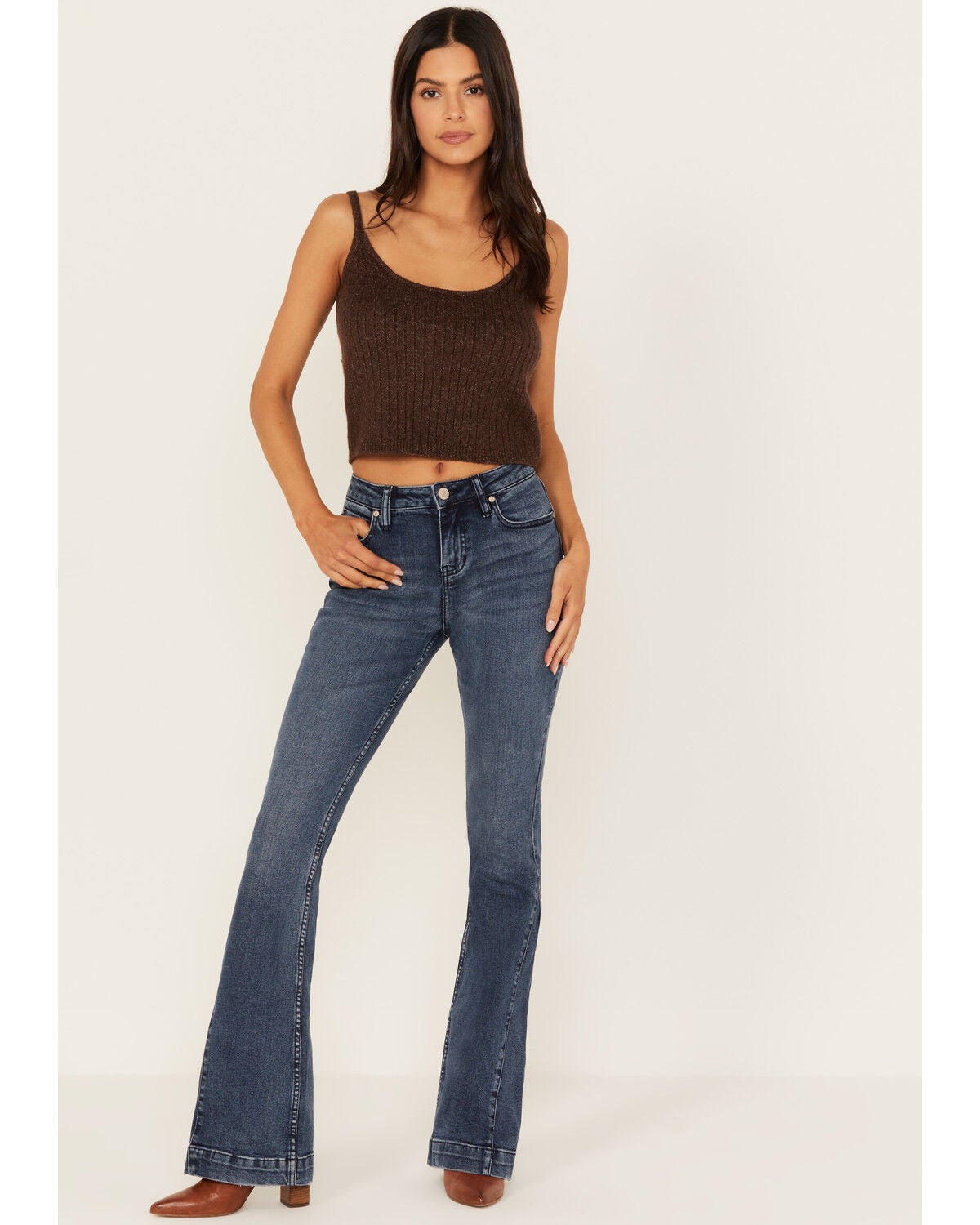 Shyanne Women's Oleander High Rise Bootcut Jeans, Medium Blue, hi-res