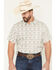 Image #1 - Gibson Trading Co Men's Chicken Scratch Southwestern Print Short Sleeve Button-Down Western Shirt, Cream, hi-res