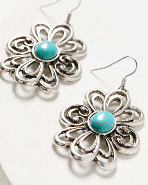 Image #2 - Shyanne Women's Wildflower Bloom Floral Earrings, Silver, hi-res