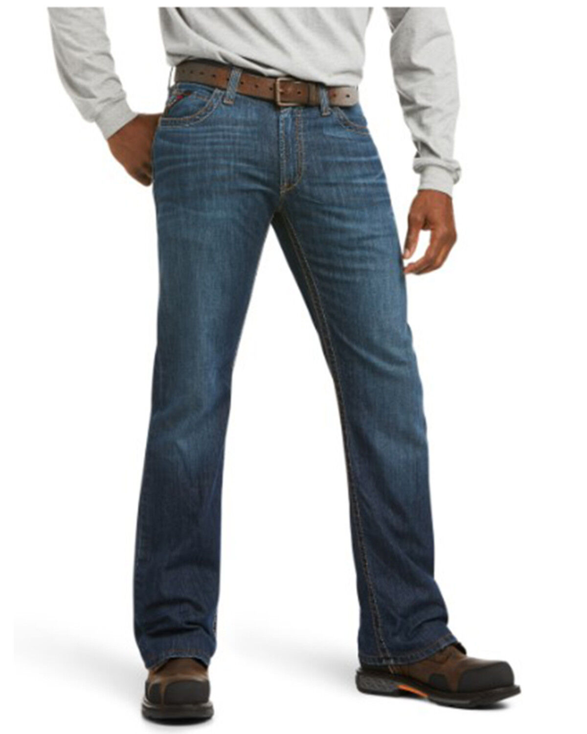 Image #1 - Ariat Men's FR M4 Jett Duralight Low Stretch Boot Work Jeans - Big, Indigo, hi-res