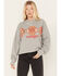 Wrangler Retro Women's Southwestern Print Cropped Hoodie, Heather Grey, hi-res