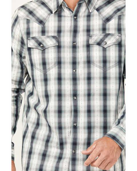 Image #3 - Moonshine Spirit Men's All Night Long Plaid Print Long Sleeve Snap Western Shirt, Natural, hi-res