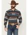 Image #1 - Rodeo Clothing Men's Southwestern Striped Long Sleeve Snap Western Shirt, Multi, hi-res
