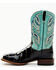 Image #3 - Dan Post Men's Eel Exotic Western Boots - Broad Square Toe , Black/blue, hi-res
