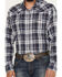 Image #3 - Wrangler Retro Men's Plaid Print Long Sleeve Snap Western Shirt, Dark Blue, hi-res