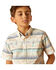 Image #2 - Ariat Boys' Sandshell Southwestern Striped Short Sleeve Button-Down Western Shirt , Sand, hi-res