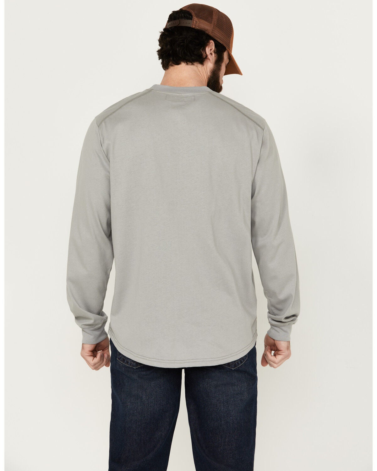 Image #4 - Hawx Men's FR Long Sleeve Pocket Work T-Shirt, Silver, hi-res
