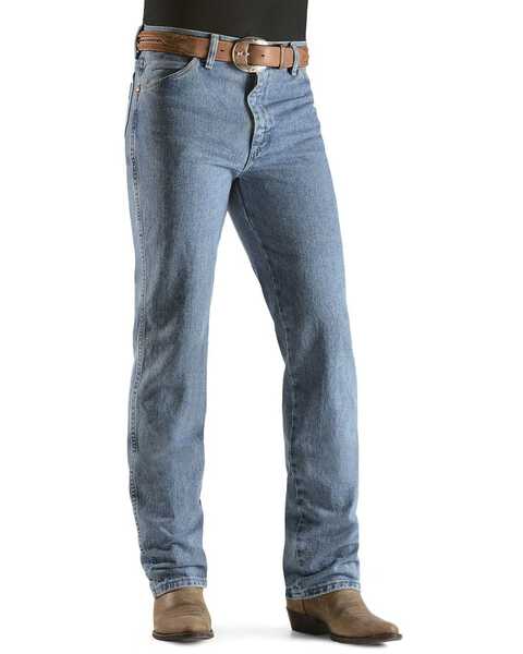 Image #2 - Wrangler 936 Cowboy Cut Slim Fit Prewashed Jeans - 38" Inseam, Antique Blue, hi-res