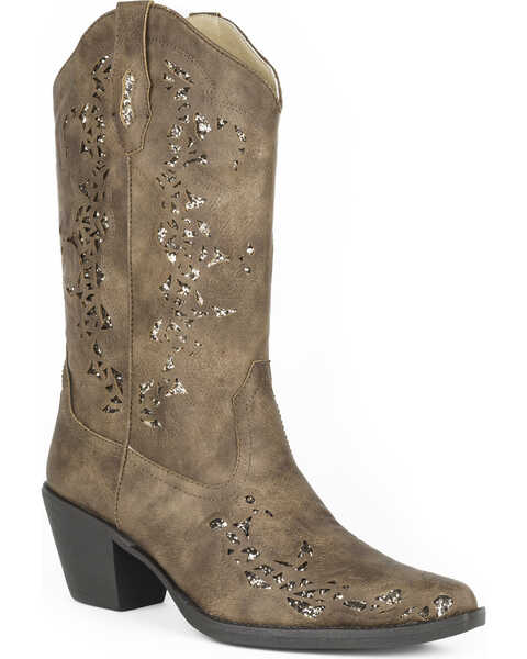 Image #1 - Roper Women's Brown Alisa Western Boots - Snip Toe , Brown, hi-res