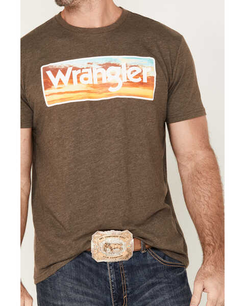 Image #3 - Wrangler Men's Sunset Logo Graphic Short Sleeve T-Shirt, Brown, hi-res