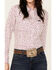 Image #3 - Wrangler Retro Women's Floral Print Long Sleeve Snap Western Shirt , White, hi-res