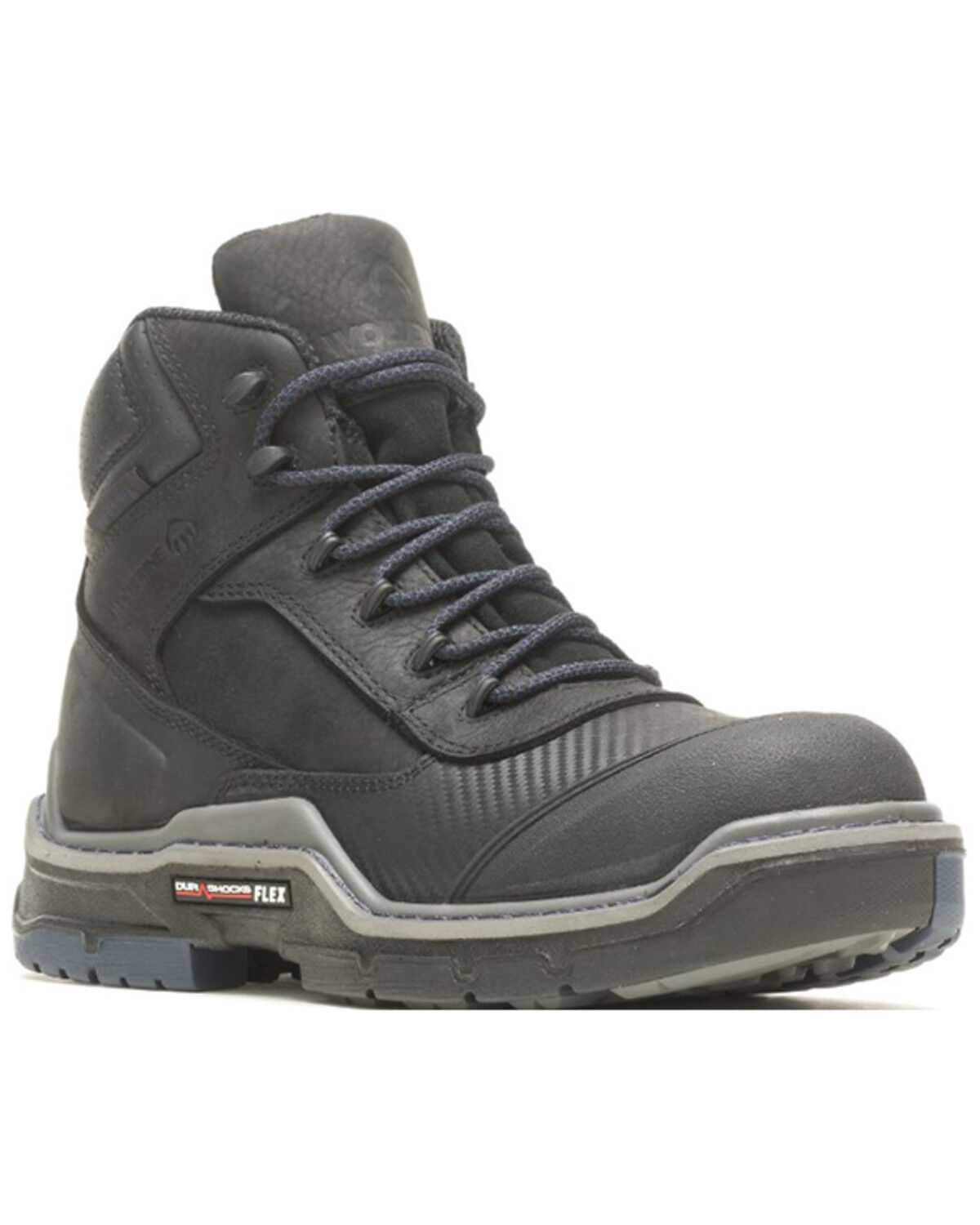 Image #1 - Wolverine Men's Raider Durashocks® Shield 6" CarbonMAX® Work Boots - Composite Toe, Black, hi-res