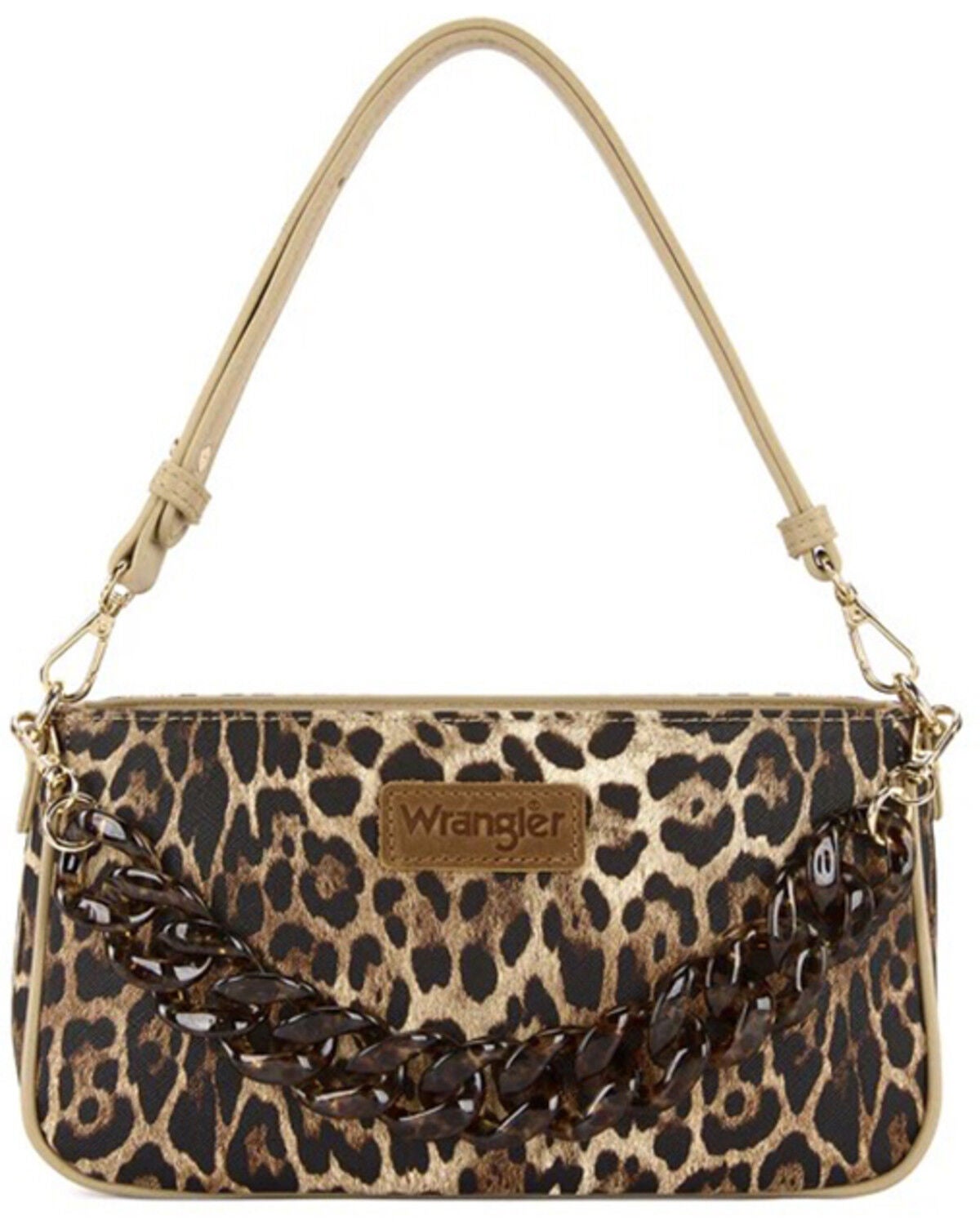 Image #2 - Wrangler Women's Leopard Print Chain Detail Shoulder Bag, Leopard, hi-res