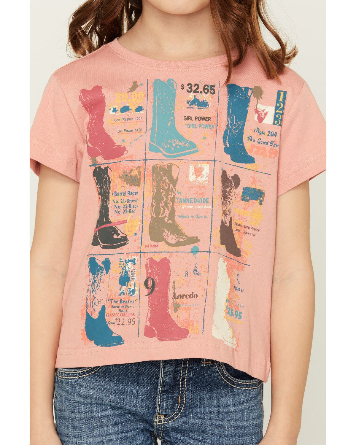 Image #3 - Shyanne Girls' Boots Short Sleeve Graphic Tee, Rose, hi-res