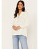 Jolt Women's Lace Trim Long Sleeve Shirt, Ivory, hi-res