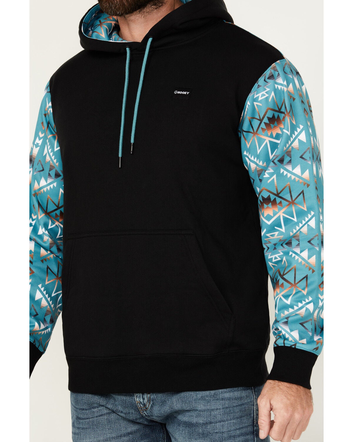 Image #2 - Hooey Men's Boot Barn Exclusive Southwestern Color Block Hooded Sweatshirt, , hi-res