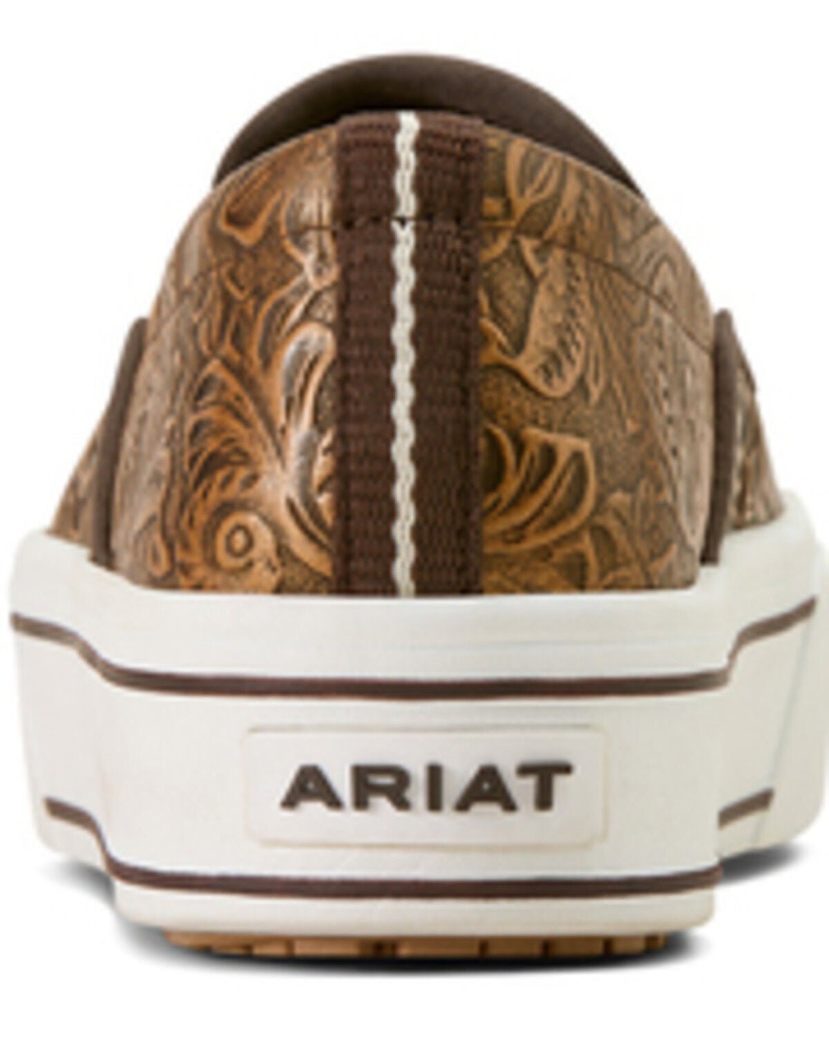 Image #3 - Ariat Women's Skylar Floral Embossed Slip-On Casual Shoes - Round Toe, Brown, hi-res