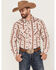 Image #1 - Rock & Roll Denim Men's Vertical Southwestern Stripe Long Sleeve Snap Western Shirt, Natural, hi-res