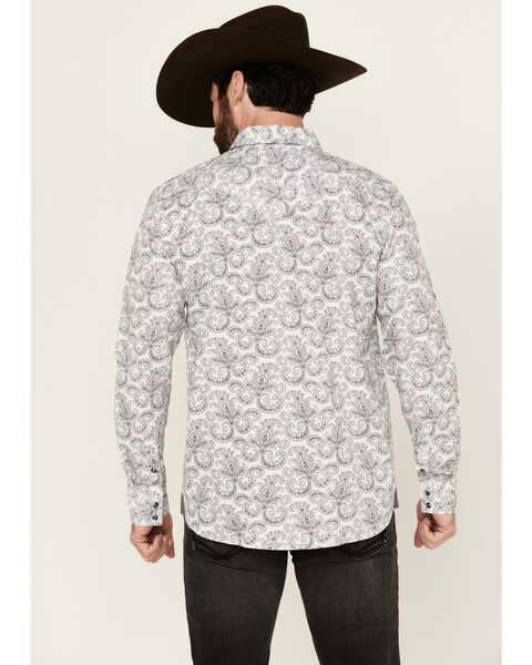 Image #4 - Moonshine Spirit Men's Empire Paisley Print Long Sleeve Snap Western Shirt , White, hi-res