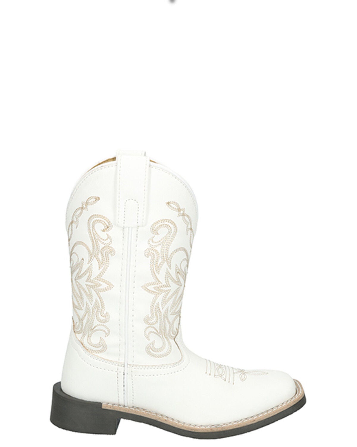 Image #2 - Smoky Mountain Little Girls' Bonnie Western Boots - Broad Square Toe, White, hi-res
