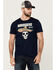 Image #1 - Moonshine Spirit Men's Party Skull Mariachi Short Sleeve Graphic T-Shirt, Navy, hi-res