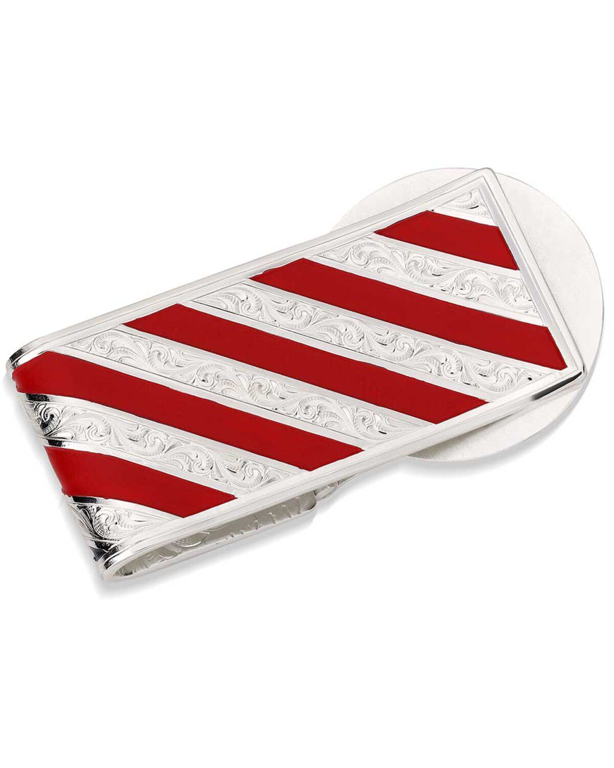 Image #2 - Montana Silversmiths Men's American Made Liberty Hinged Money Clip with Bull Rider, Silver, hi-res