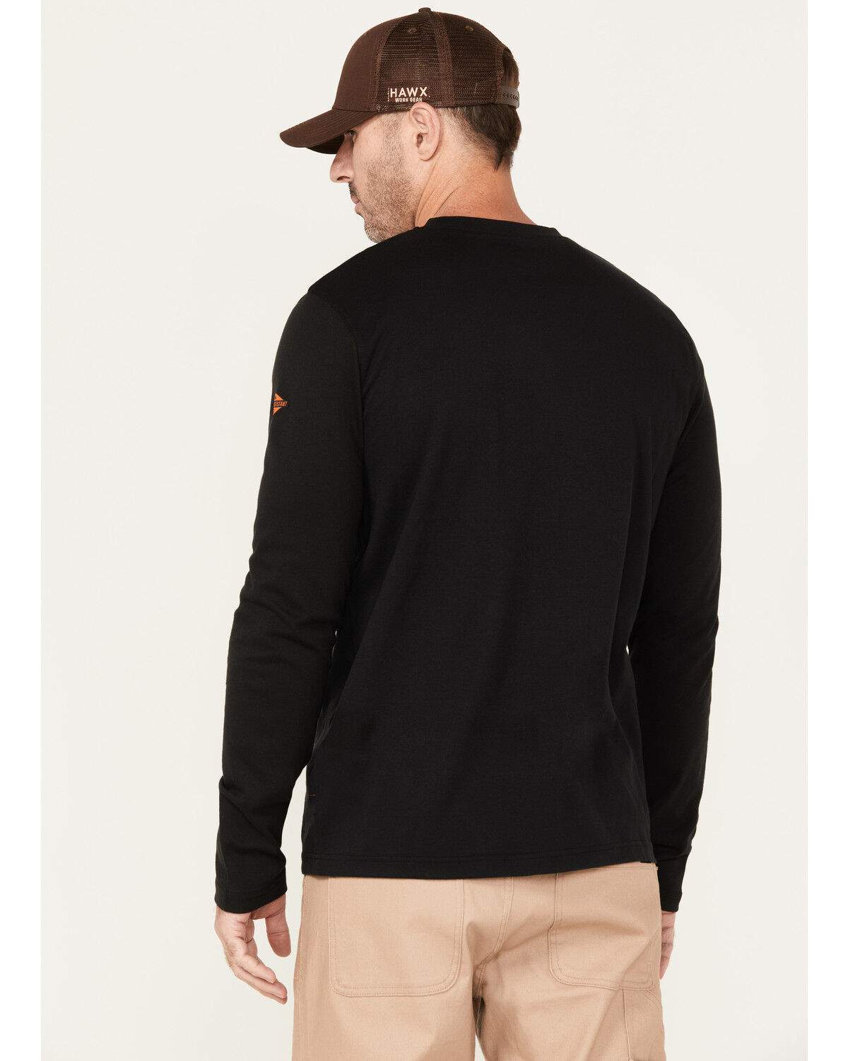 Image #4 - CAT Men's FR Long Sleeve Pocket Work T-Shirt, Black, hi-res