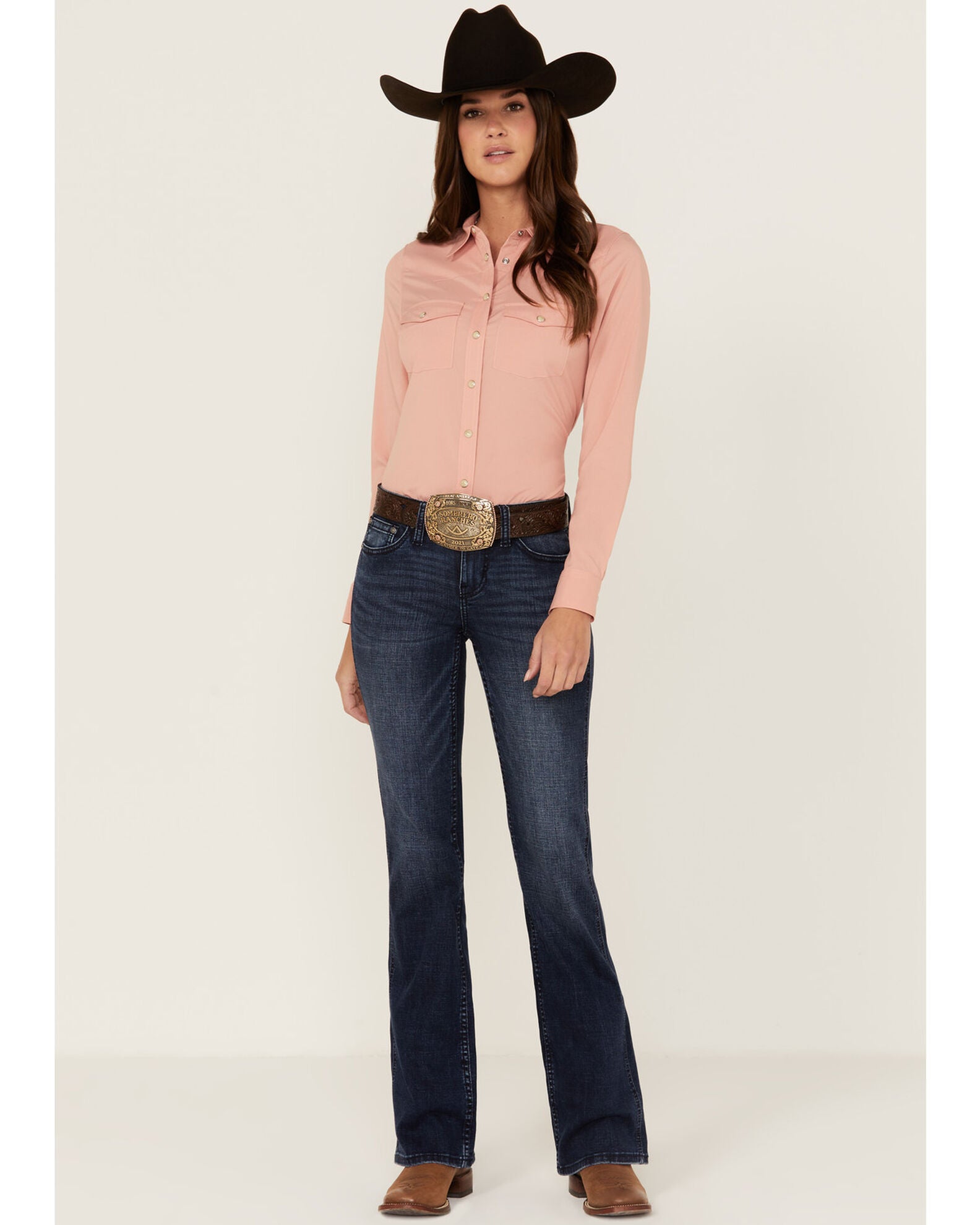 Product Name: RANK 45® Women's Dark Wash Mid Rise Bootcut Riding Jeans