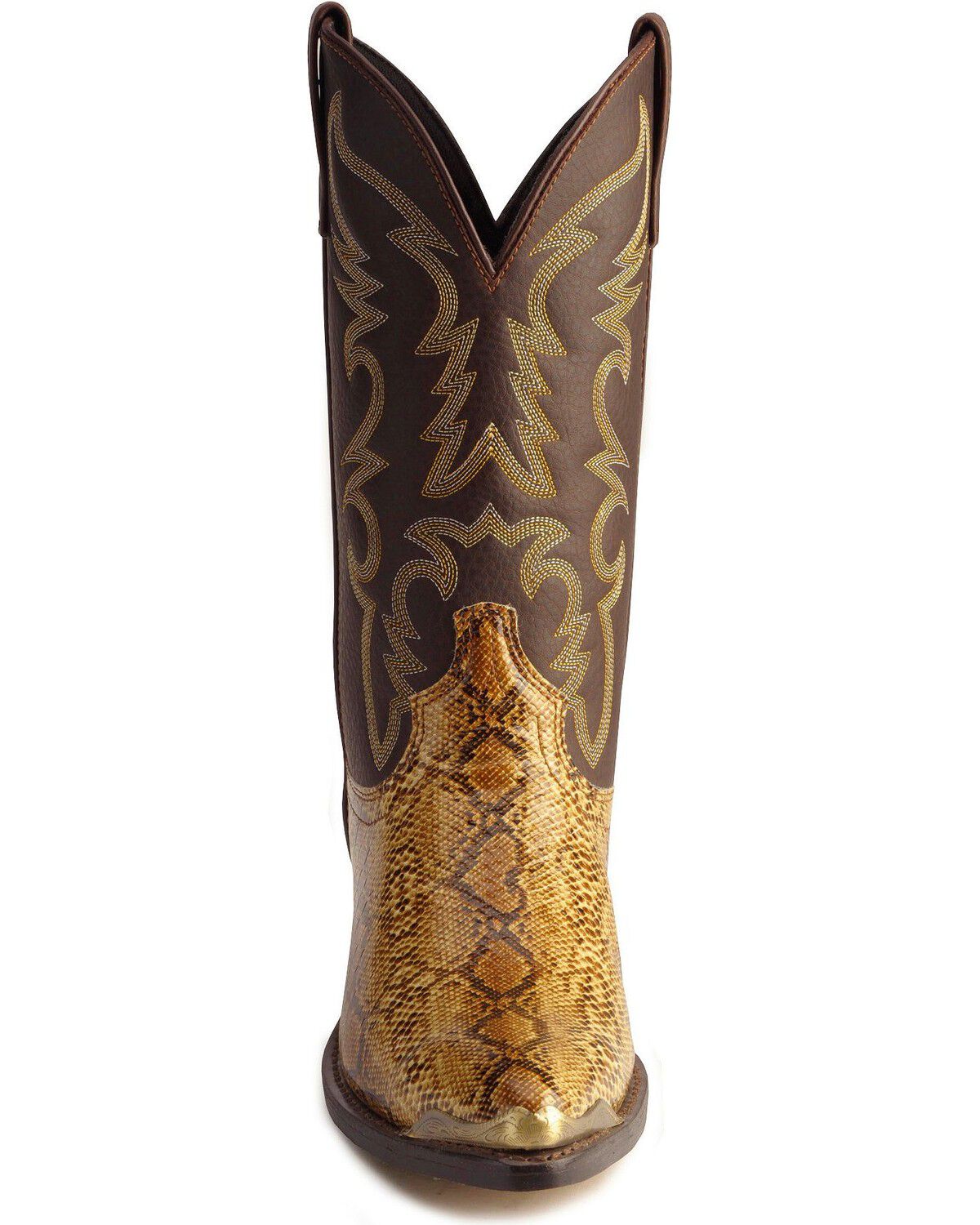 Image #4 - Laredo Men's Python Print Western Boots - Round Toe, Brown, hi-res