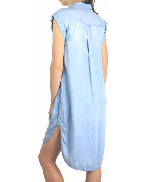 Image #3 - Tractr Blu Women's Hi Low Shirt Dress , Indigo, hi-res