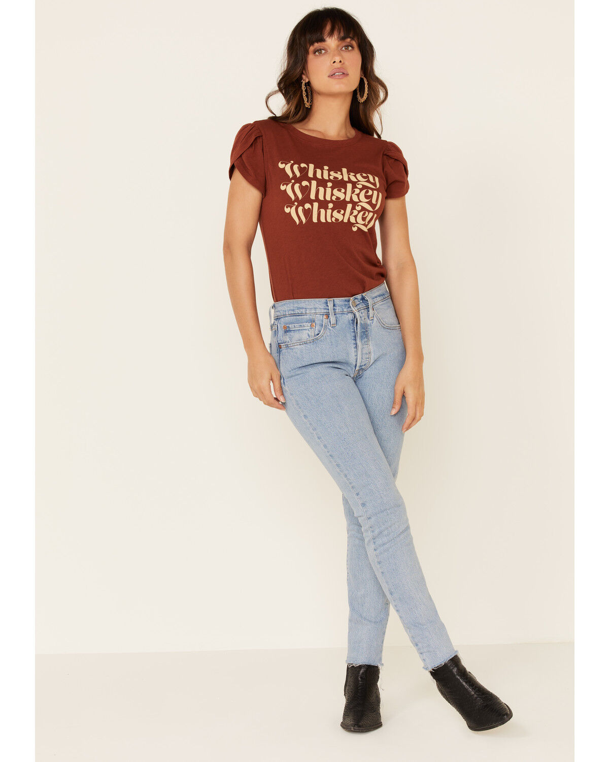 Image #2 - Shyanne Women's Whiskey Whiskey Whiskey Graphic Tee, Rust Copper, hi-res