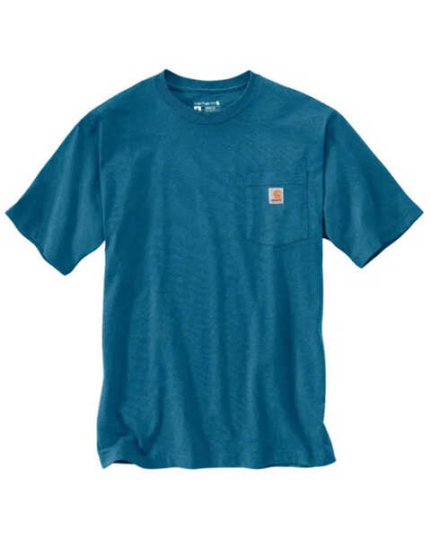 Image #1 - Carhartt Men's Loose Fit Heavyweight Solid Short Sleeve Pocket T-Shirt - Big , Dark Blue, hi-res