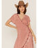 Talisman Women's Palm Springs Print Short Sleeve Maxi Wrap Dress, Red, hi-res
