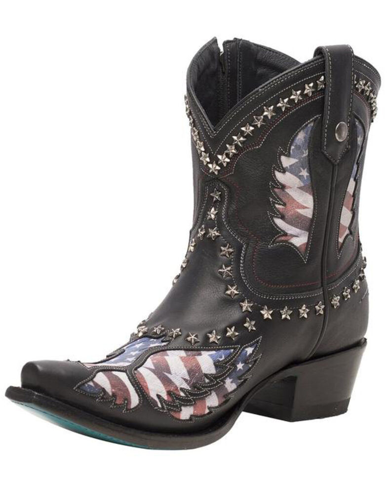 Lane Women's Old Glory Fashion Booties - Snip Toe, Black, hi-res