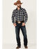 Pendleton Men's Check Plaid Button-Down Long Sleeve Western Flannel Shirt , Blue, hi-res
