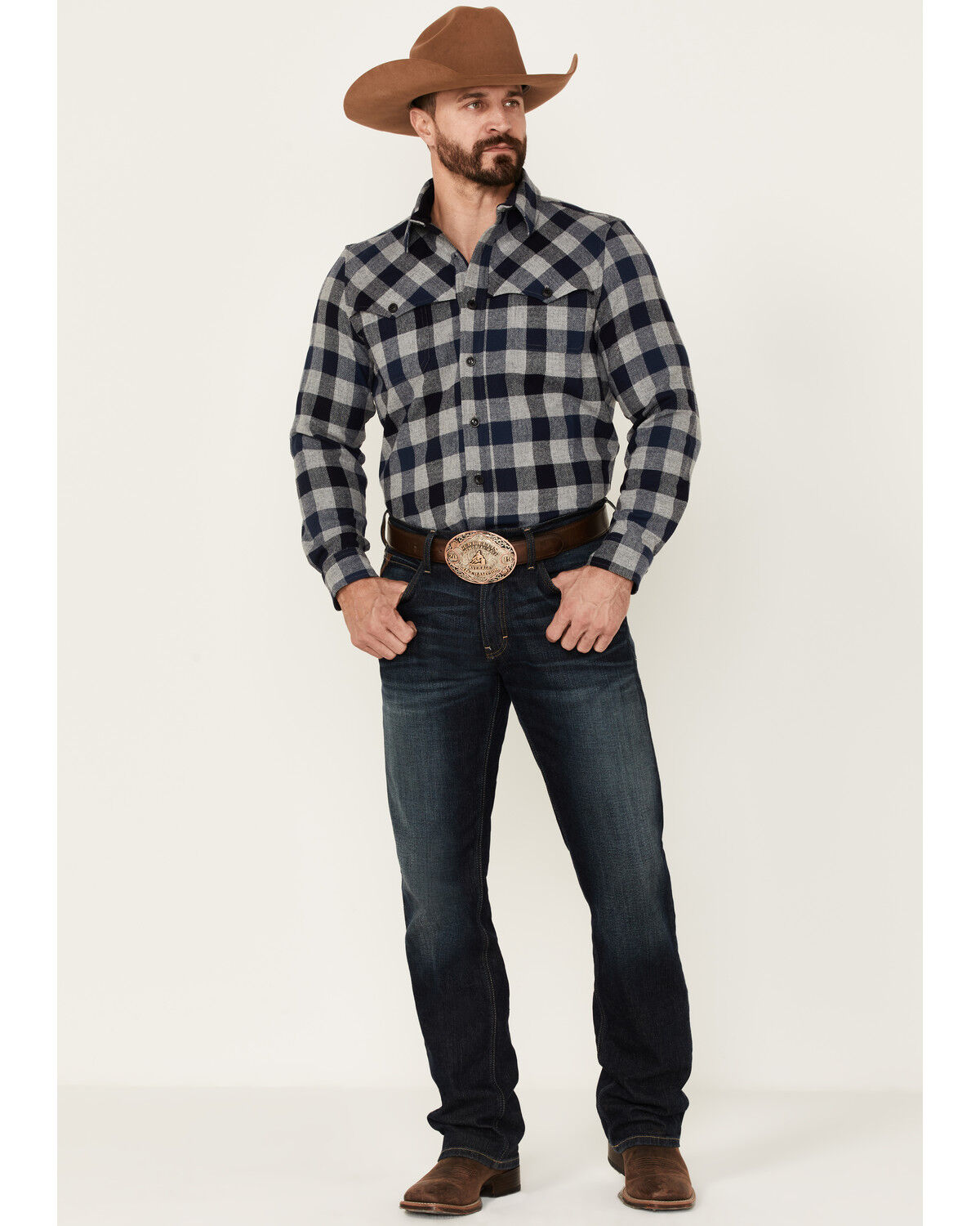 Pendleton Men's Check Plaid Button-Down Long Sleeve Western Pendleton Men's Check Plaid Button-Down Long Sleeve Western