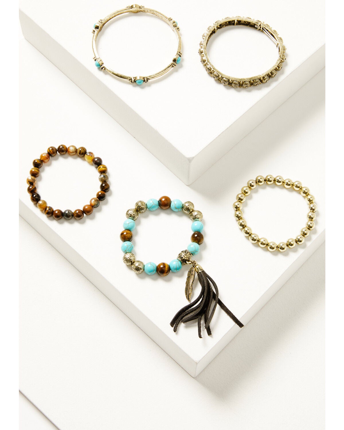 Shyanne Women's Desert Boheme Bracelet Set - 5 Pieces, Gold, hi-res
