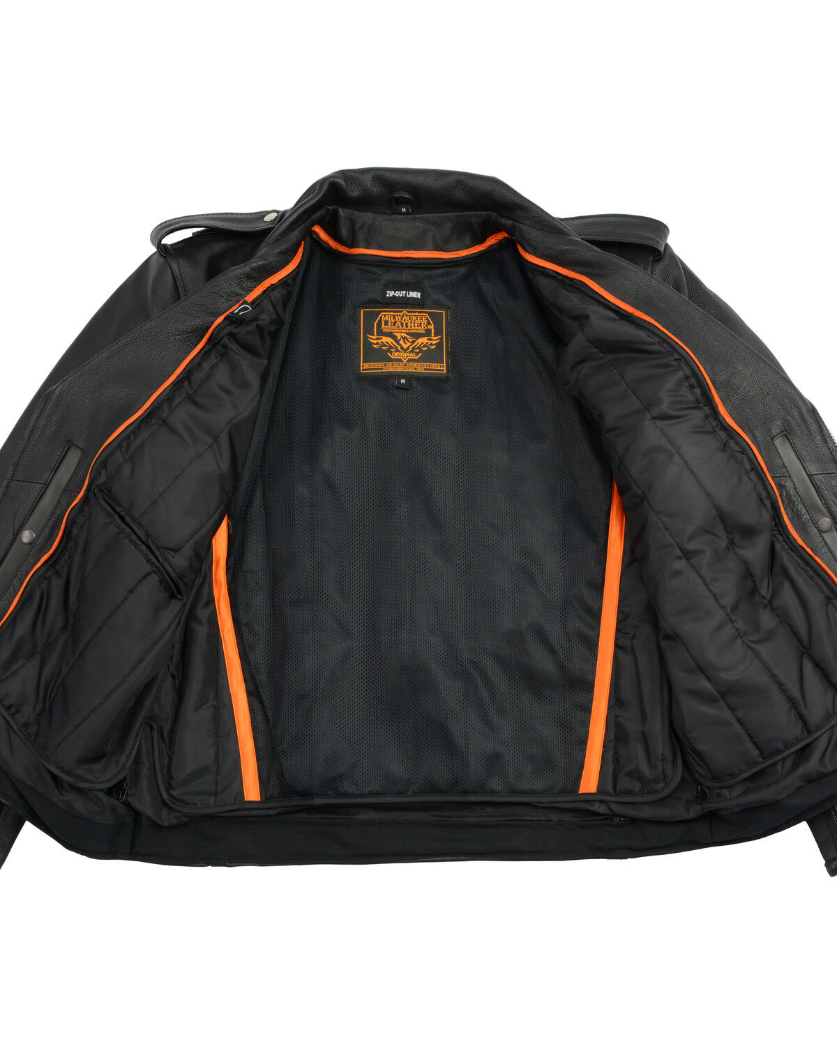Image #4 - Milwaukee Leather Men's Classic Side Lace Concealed Carry Motorcycle Jacket, Black, hi-res