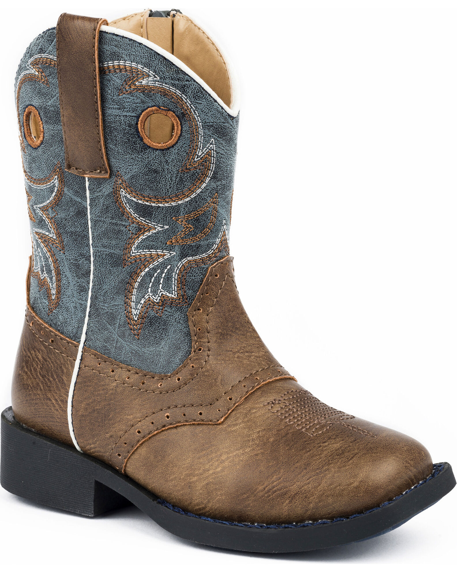 Roper Toddler Boys Daniel Distressed Saddle Vamp Western Boots