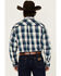 Image #4 - Roper Men's West Made Plaid Print Long Sleeve Snap Western Shirt, Blue, hi-res