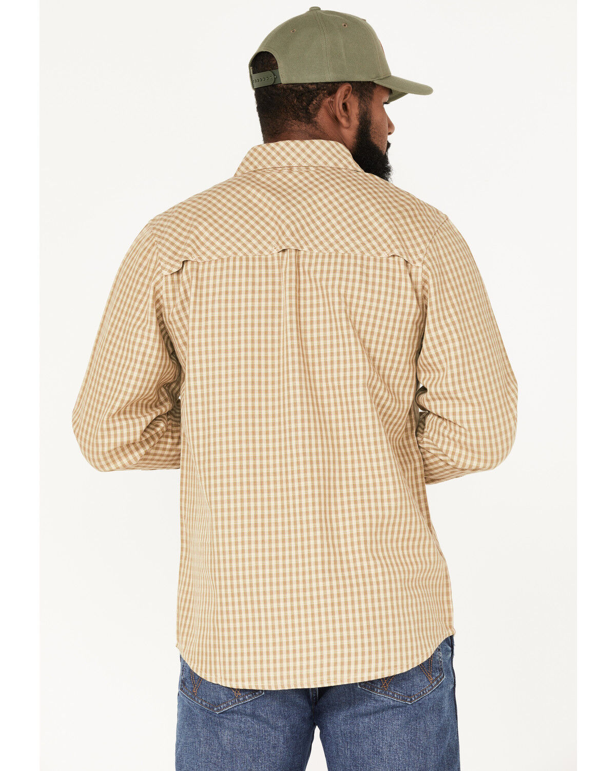Image #4 - Resistol Men's Wheat Ridge Check Button Down Western Shirt, Sage, hi-res