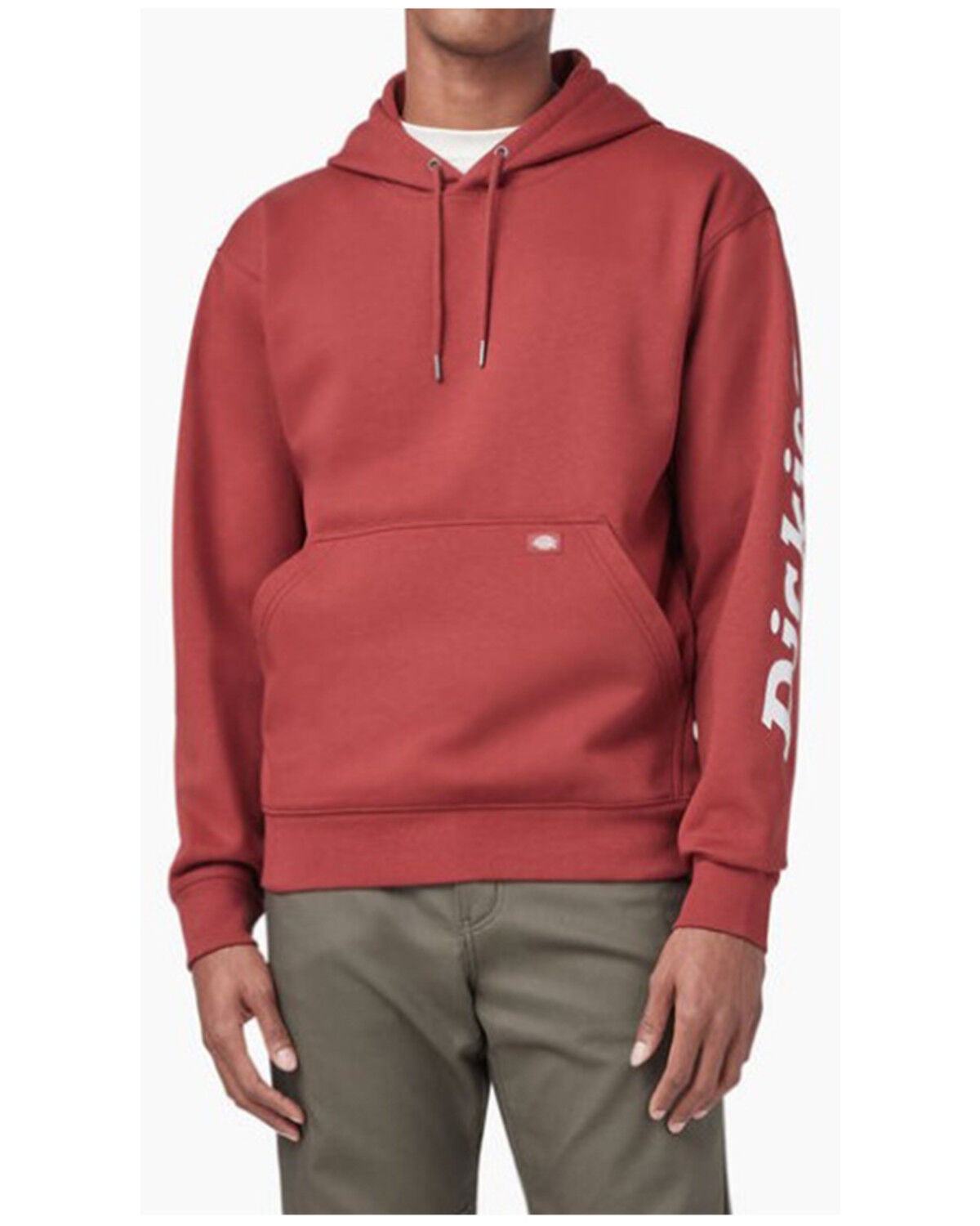 Dickies Men's Logo Hooded Work Sweatshirt, Brick Red, hi-res