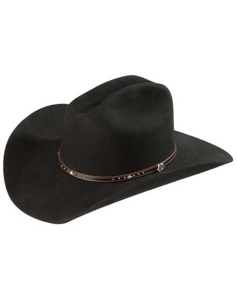 Justin Black Hills 2X Felt Cowboy Hat, Black, hi-res