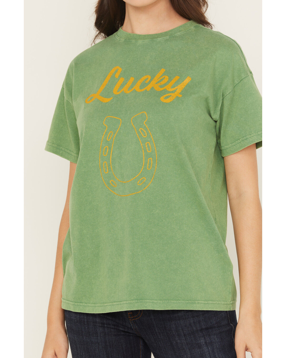 Image #3 - Cleo + Wolf Women's Eddy Lucky Horseshoe Short Sleeve Graphic Tee, Green, hi-res