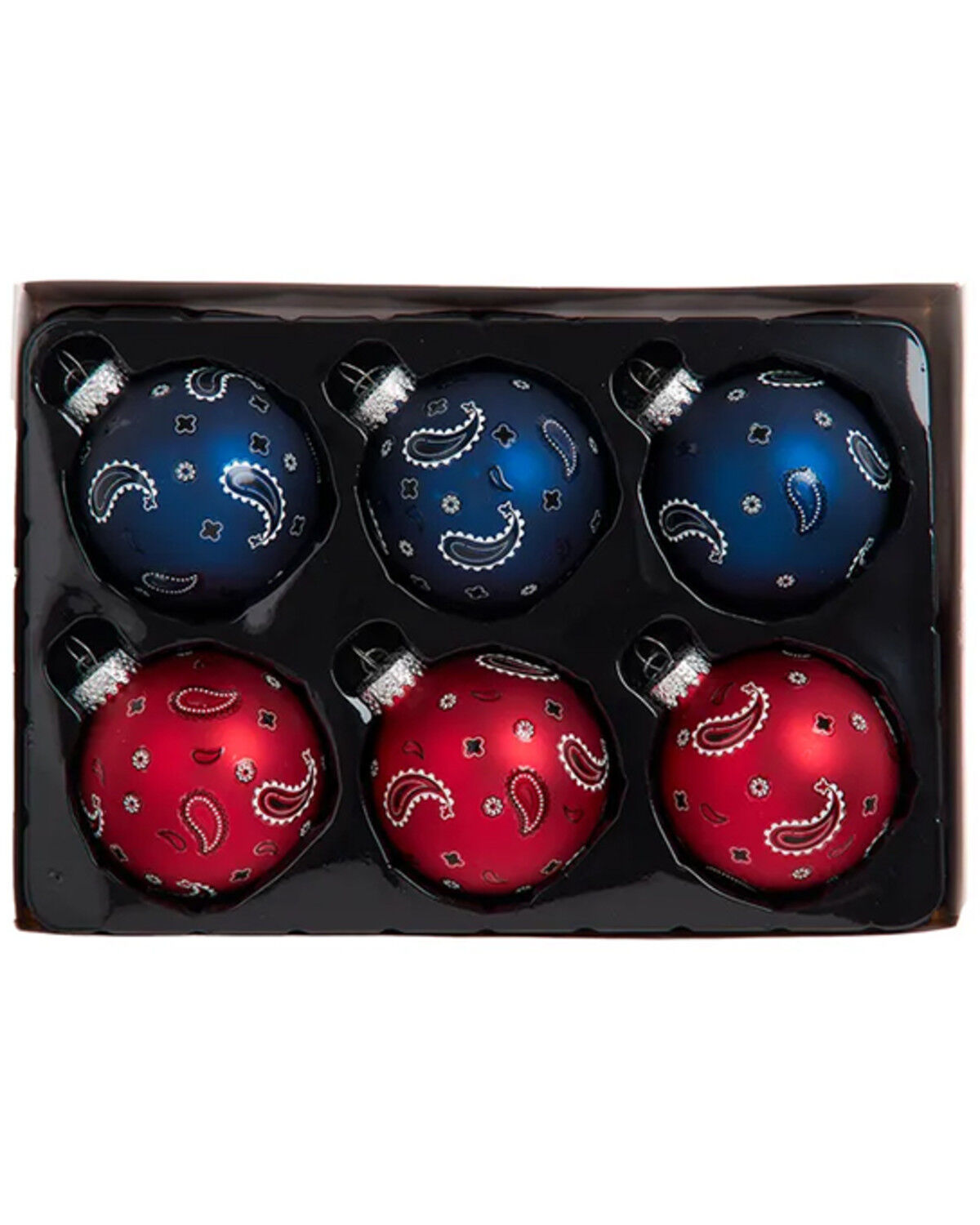 Image #4 - Kurt Adler Glass Bandana Style Ball Ornament Set - 6 Piece, Multi, hi-res