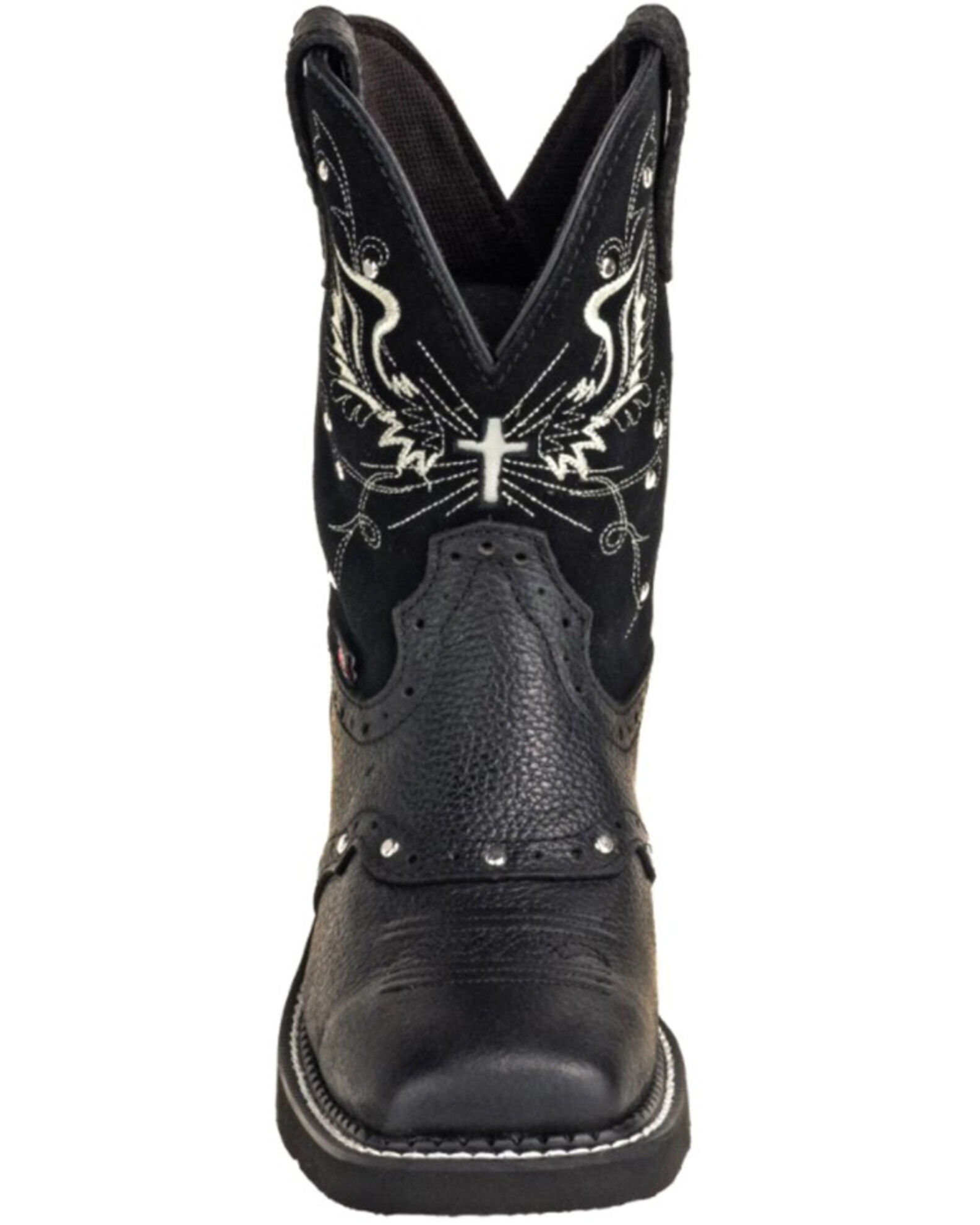 Black square toe justin boots cheap