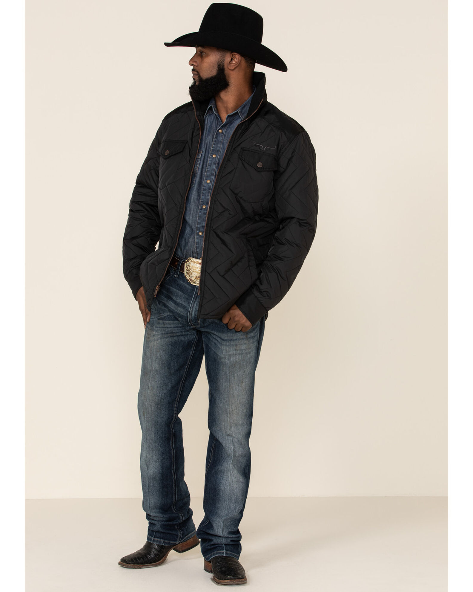 Kimes Ranch Men's Black Skink Quilted Shirt Jacket | Sheplers